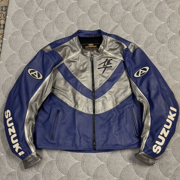 AGV Sport Suzuki Hayabusa Armored Leather Motorcycle Jacket Full